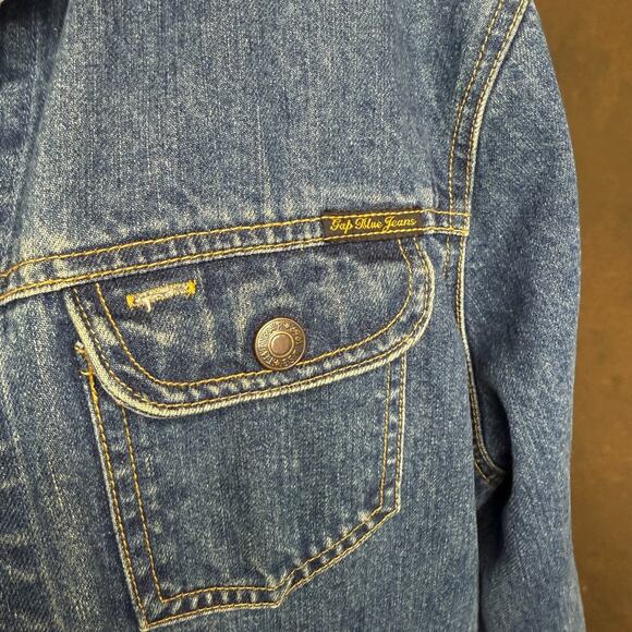 GAP Jacket Mens S Trucker Denim Jean Vintage 90s Medium Wash Cotton Blue USA - Picture 3 of 11